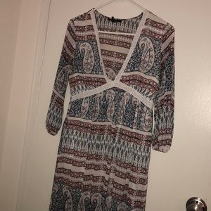 Boho long sleeve 3/4 sleeve maxi dress